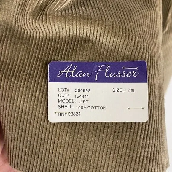 Alan Flusser Luxurious Plush Corduroy Sport Coat Blazer Tan Cotton Jacket 46L - Picture 3 of 11